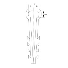 Дюбель Ялинка для плоского кабелю 10х5 мм 100 шт.