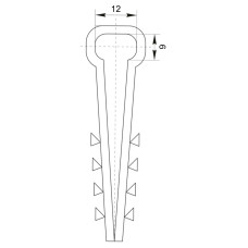 Дюбель Ялинка для плоского кабелю 12х6 мм 100 шт.