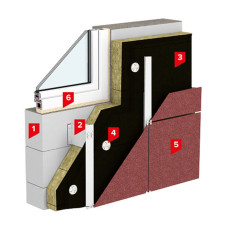 Ізоляція Novoterm (Новотерм) Вент Фасад 80 кг/м3 100х600х1000 мм (1,8 м2)