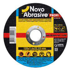Круг відрізний по металу NovoAbrasive Profi (125x1,6x22,23 мм)