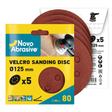 Коло шліфувальне самозачіпне NovoAbrasive 8 отверстий 125 мм Р40, 5од.