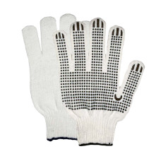 Рукавички робочі Х/Б 5ниток із ПВХ точкою білі