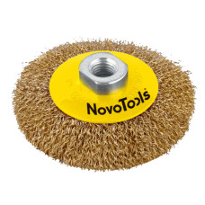 Щітка конусна NovoTools гофрована латунь 125 мм М14х2