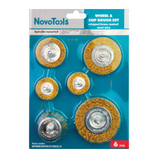 Набір щіток для дриля NovoTools гофрована латунь 6шт.