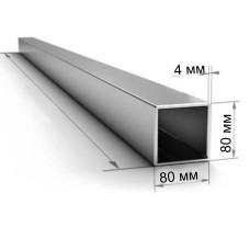 Труба сталева профільна 80х80х4 мм МІРА 12 м